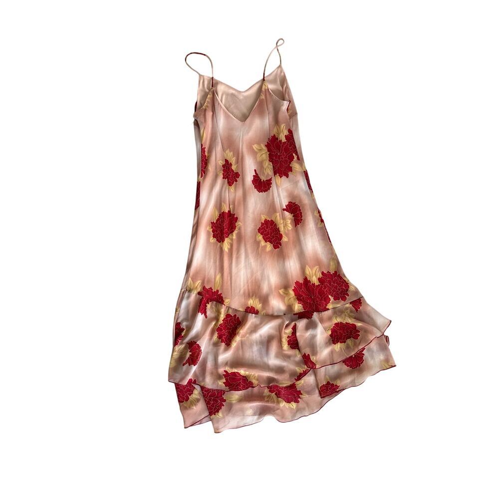 Vintage Dunamis Floral Print Slip Dress Fairycore Made in USA Large